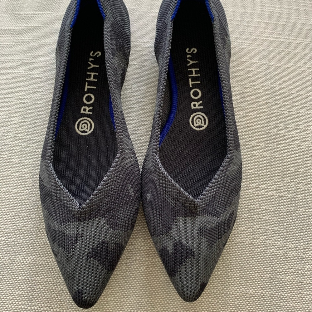 Rothy’s gray camo points, size 8